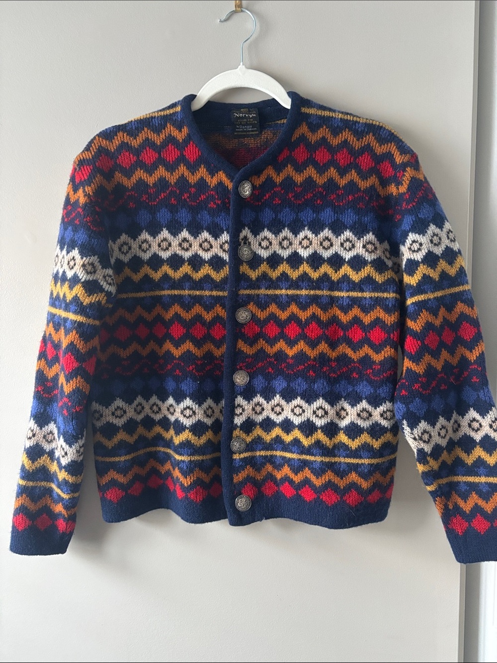 Vintage Fair Isle 100% Wool Cardigan/Jacket